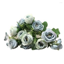 Fiori decorativi Fiore artificiale Peonia Seta Rosa Bianco Bouquet finto Casa Sposa Festa di nozze Per decorazioni Regali da scrivania Parete fai da te