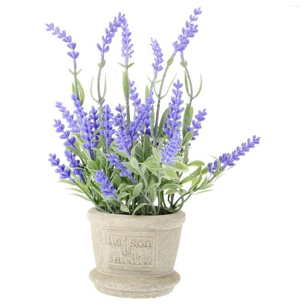 Fleurs décoratives Pottes en pot à fleurs artificielles pour l'huile essentielle de lavande intérieure en plein air