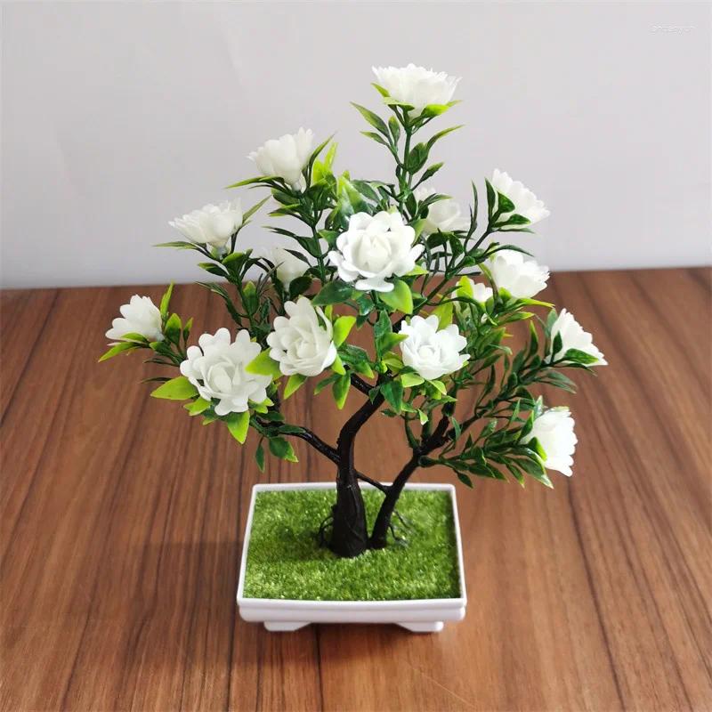Decoratieve bloemen kunstmatige bloem potten simulatie roze bonsai home office bureaublad ornamenten retro pastoraal potlandschap