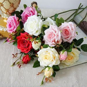 Decoratieve bloemen kunstmatige bloem romantische faux zijden UV-resistente DIY chic bloemen arrangement bewaarde rozen