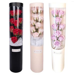 Flores decorativas Flor artificial Rosa para novia con luces Regalos de cumpleaños Luz