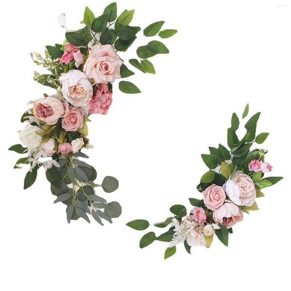 Arc de Simulation de rangée de fleurs artificielles de fleurs décoratives pour la décoration de fond d'anniversaire de mariage ornement de Table de porte d'entrée
