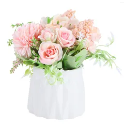 Fleurs décoratives artificiel costume de combinaison de fleurs de rose bonhonsaï domestique décoration décoration modèle vase modèle adornos para mesa