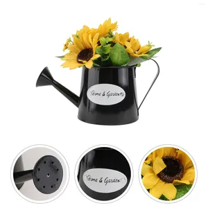 Flores decorativas traje de flores artificiales mini plantas falsas artesanías de girasol en macetas decoración de bonsai falso simulación de novia de hierro realista