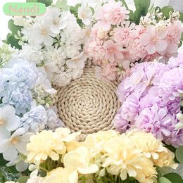 Fleurs décoratives Fleur artificielle Vintage Silk Rose Bouquet Hydrangea Peony Bridal Faux Plantes Home Wedding Decoration DIY