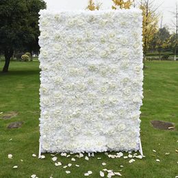 Fleurs décoratives Fleur artificielle Mur Toile de fond Romantique DIY Décoration de mariage de Noël Fête d'anniversaire Vitrine Panneaux de couleur blanche