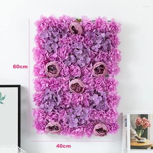 Panneaux muraux de fleurs artificielles décoratives, tapis pour arrière-plan de chambre à coucher, décorations de mariage, Rose en soie violette