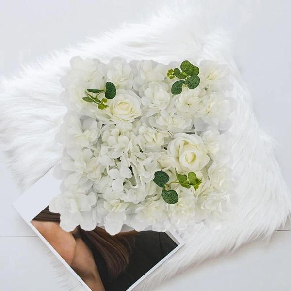 Flores decorativas, pared de flores artificiales, elegante Panel de rosas para boda, despedida de soltera, decoración de bebé, telón de fondo Floral 3d