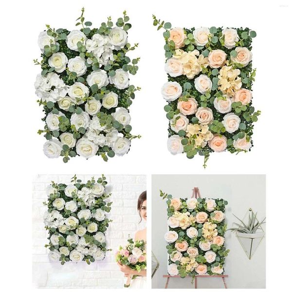 Flores decorativas, arreglos de paneles de pared de flores artificiales, telón de fondo rosa para fiesta de boda, estación T, mesa de comedor y ceremonia