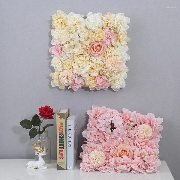 Flores decorativas, paneles de pared de flores artificiales, Panel rosa para fiesta, boda, nupcial, Baby Shower, decoración de pografía