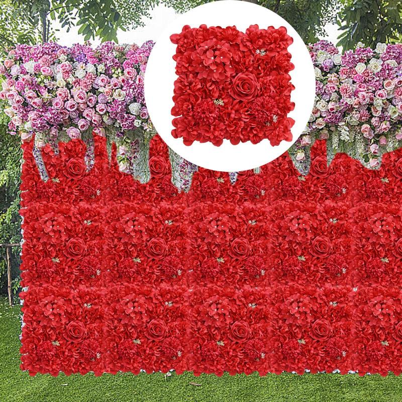 Flores decorativas Panel de pared de flores artificiales Fondo de seda hecho a mano 3D para la boda Cuarto de niños Po Pografía Tienda Ventana Festival