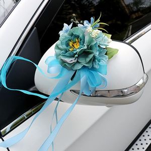 Decoratieve Bloemen Kunstbloem Bruiloft Auto Decoratie Roos Lint Guirlande Voor