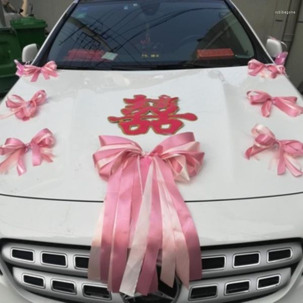 Flores decorativas, flores artificiales, conjunto de coche de boda, tirón de cinta, ventosa auxiliar, decoración pequeña