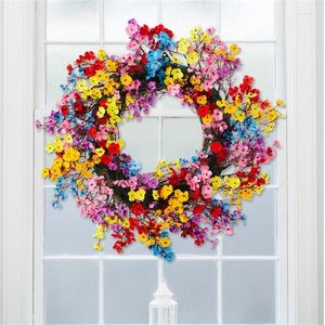 Fleurs décoratives Artificiel Flower Wreath Spring Summer Front Front Door pour la fête à domicile