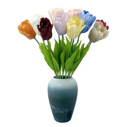 Fleurs décoratives Fleurs artificielles Tulipes en tissu mat pour fêtes de famille