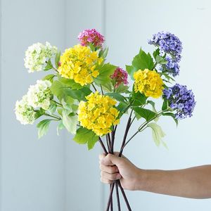 Fleurs décoratives artificielles pour décor neige hortensia mariage bouquet de mariée fausse fleur maison mur noël Flores