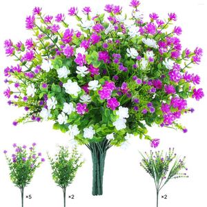 Fleurs décoratives artificielles pour les arbustes de verdure extérieure plantes fausse fleur bouquet jardin de maison el mariage anniversaire de mariage