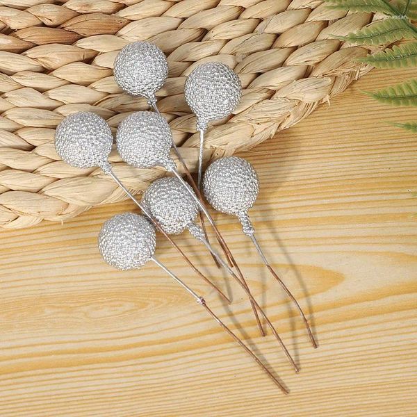 Fleurs décoratives fruit artificiel Fleur étamine Diy Christmas Wedding Party Saint Valentin Boîte cadeau Couronnes DÉCORATIONS A0603 14MM 20PCS