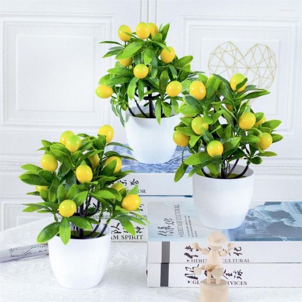 Fleurs décoratives Fruits artificiels arbre simulé bonsaï décoration de la maison plante en pot salon ornement fausses plantes