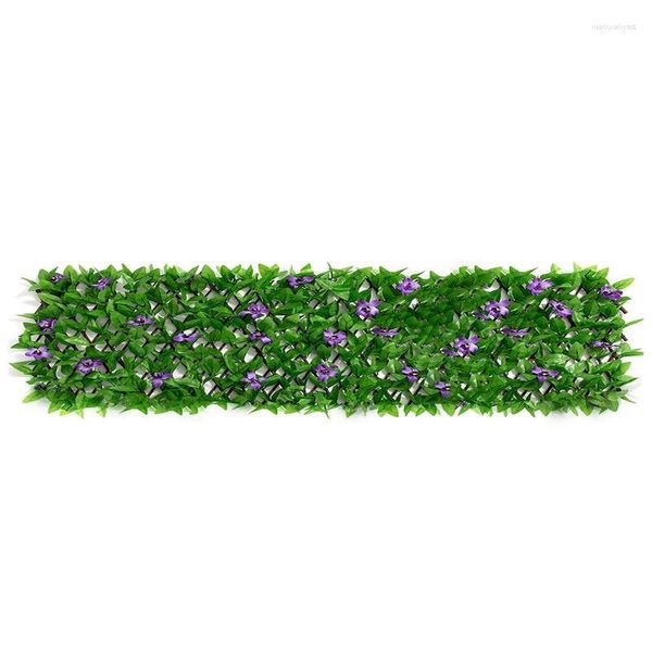 Flores decorativas valla de jardín Artificial planta verde hoja de hiedra decoración colgante de pared Panel de esgrima realista para exteriores