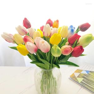 Fleurs décoratives jardin artificiel tulipes réel touch tulip bouquet décor mariage pour décorations de mariage à la maison fausses