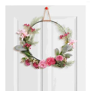 Decoratieve bloemen Kunstslinger Hangende Decor Feest Lente Voordeur Krans Decoraties Zomer Raam Eucalyptus Bloemhoepel