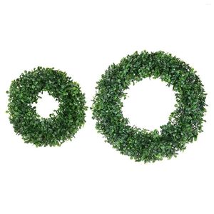 Fleurs décoratives Garland Garland Mini Couronnes Party Supplies Green Leaves Green Couronne pour le festival mural Décoration