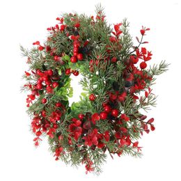 Guirnalda artificial de flores decorativas para decoración de puertas, colgante de fiesta, conos de pino, suministro de Navidad, adorno colgante de plástico