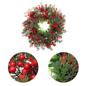 Guirlande de fleurs artificielles décoratives, couronne de fête, pendentif de Table à manger de noël, baies classiques de noël en plastique pour la maison