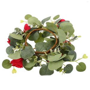 Fleurs décoratives Garlands artificiels anneaux couronnes Décoration de fête de mariage décoré floral pour piliers hiver