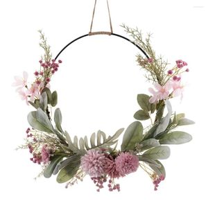 Decoratieve bloemen Kunstmatige slingersbruiloft Hanging Decor krans hanger buiten creatieve plastic realistische bloemen scene decoratie