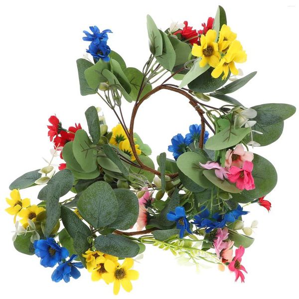 Fleurs décoratives Garland Garland Centres de mariage pour tables Piliers Floral Piliers Holders Wreath Mini