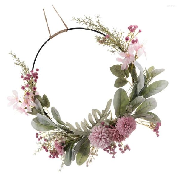 Guirlande de fleurs décoratives artificielles, couronne, boucles d'oreilles de mariage, pendentif créatif en fer, fleur réaliste