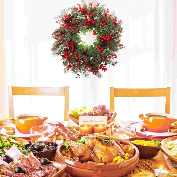 Flores decorativas, guirnalda Artificial, puerta delicada, colgante clásico de Navidad en forma de corazón, decoración de plástico, adorno para hombre