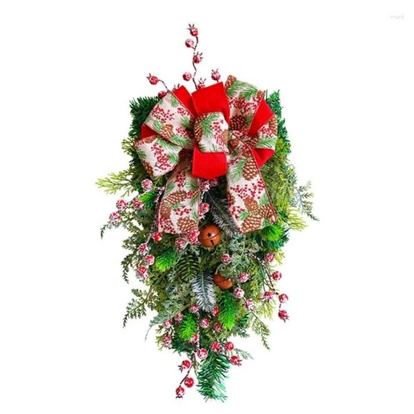 Flores decorativas Guirnaldas artificiales Decoraciones para colgar en la pared Corona de árbol de Navidad