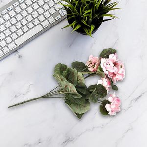 Decoratieve bloemen kunstmatige geranium bloemenstruik simulatieplanten voor binnen of buiten display lichtroze