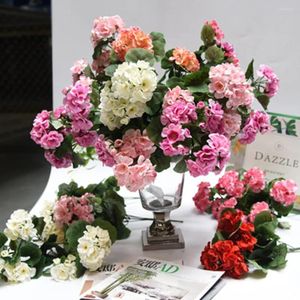 Decoratieve bloemen Kunstgeranium Rood Roze Plant Planten Bloemfeest Woonkamer Slaapkamer Decoratie Creatief