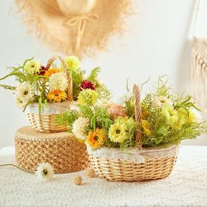 Decoratieve bloemen Kunstmatige Gerbera Afrikaanse madeliefjes Wedding Bridal Bouquet Faux Bunch Home Garden Decor Fake