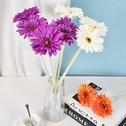 Fleurs décoratives Artificielle Gerbera Fleur Mariage Décoration Maison Simulation Soleil Faux