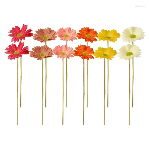 Fleurs décoratives artificielles Gerbera Flower Multi Color Daisy DIY RÉUSABLE CARALS POUR HOME GARDEN-GARDY PARTY DÉCOR