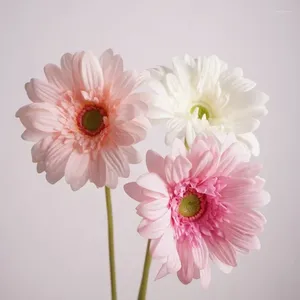 Fleurs décoratives artificielles gerbera réel tactile tissu maison salon décoration simulation chrysanthemum faux fleur mariage floral