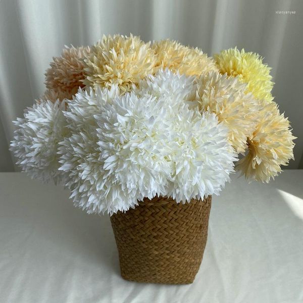 Fleurs décoratives boule d'or artificielle faux mariage Pographie Bouquet accessoires maison salon jardin jaune fleur Arrangement décoration