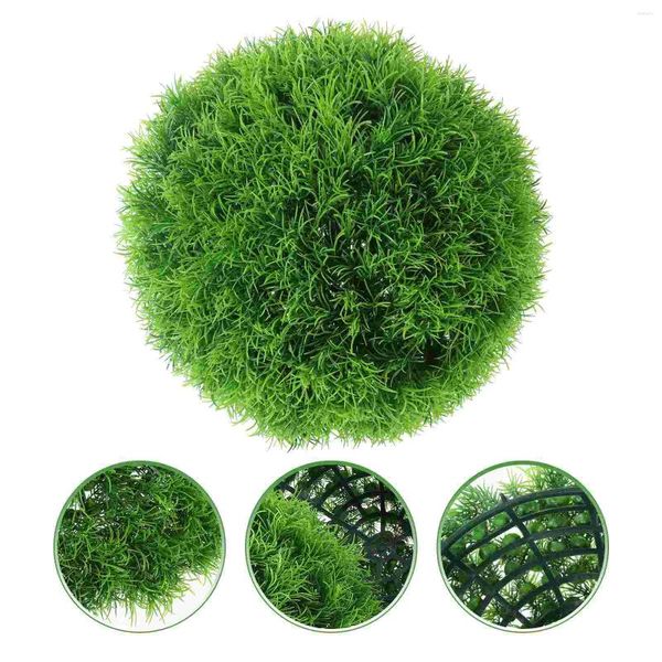 Flores decorativas Bola de hierba artificial Plasticade bolas de plantas falsas Simulación Central Pendants Plastics