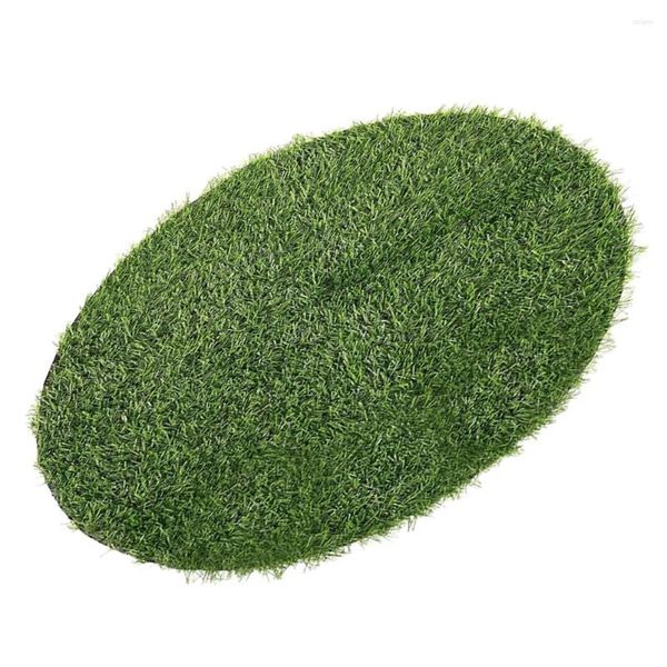Fleurs décoratives Grass artificiels Placemats Table ronde Mat vert fausse tapis circulaire du tapis moelleux du gazon du gazon