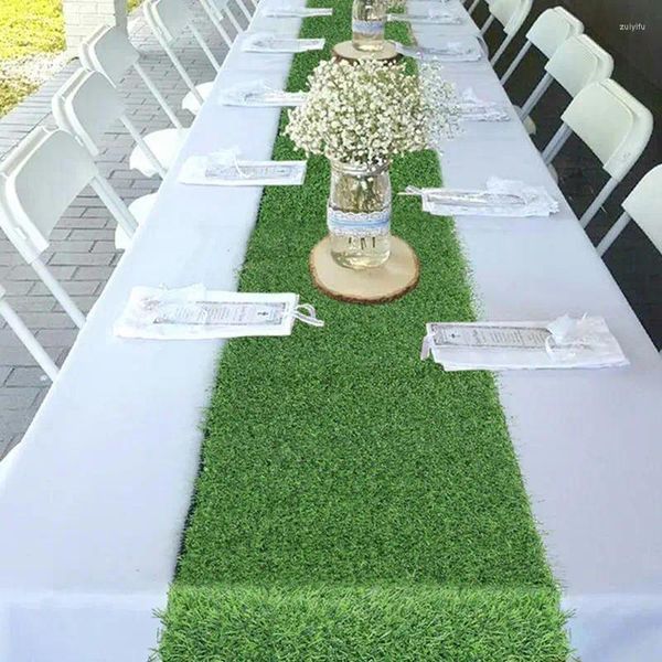 Fleurs décoratives Artificial Grass Table Runners Faux Decor Decor Moss Runner Decoration For Wedding Party