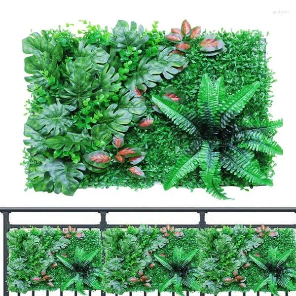 Flores decorativas Paneles de pared de césped artificial Cobertura multiusos Arbustos de imitación Planta falsa Pantalla de cerca de privacidad Herramientas de decoración del hogar al aire libre