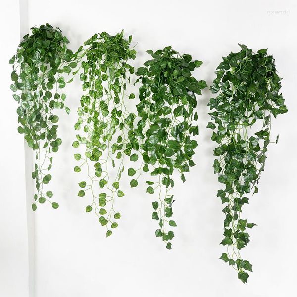 Fleurs décoratives artificielles vert aneth plante vigne pour extérieur maison jardin chambre décoration murale suspendus rotin plastique faux soie feuilles lierre