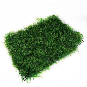 Decoratieve bloemen Kunstmatig groen gras 40 60 cm vierkant plastic gazon plant mat groene muur haag hek feniage gebladerte thuis muur decoratie