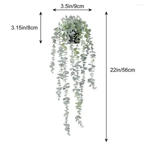 Fleurs décoratives vertes artificielles suspendues en plastique en pot Ivy Feuilles Garland Fake Flowage Flower couronne pour la maison DÉCOR DE MARDI