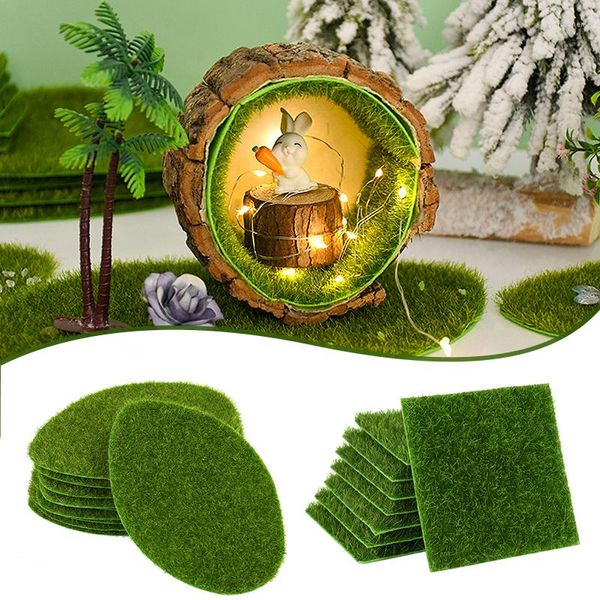 Flores decorativas Césped verde artificial DIY Micro paisaje Escena Diseño Corte Jardín de hadas Decoración Simulada Planta de musgo Decoración